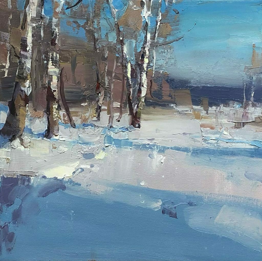 Birch Trees in the Field by Tad Retz